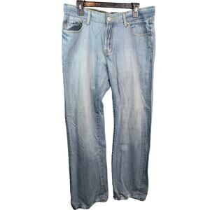 Seven7 Jeans Womens 34x31-Premium Faded Blue Straight Leg